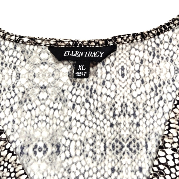 Ellen Tracy draped neckline tank top animal print Size: XL - - Picture 3 of 6